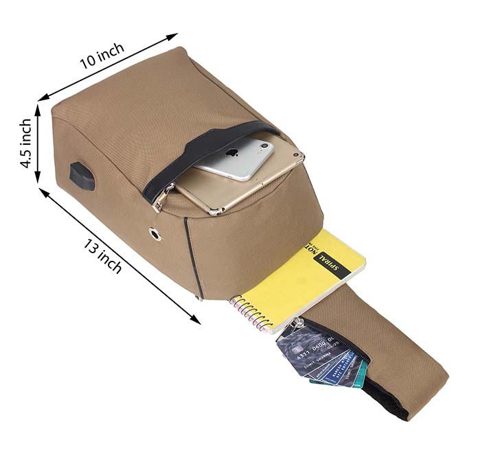 Buy Anti Theft Leather Bag - 13 Inch And Water Resistant Fabric