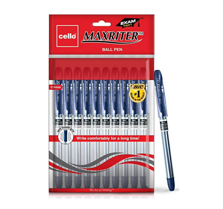 Buy Cello Maxriter Ball Pen (Blue) - Exam Pens With Grip