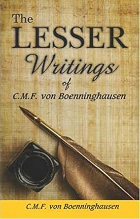 Buy The Lesser Writings Of C M F Von Boenninghausen