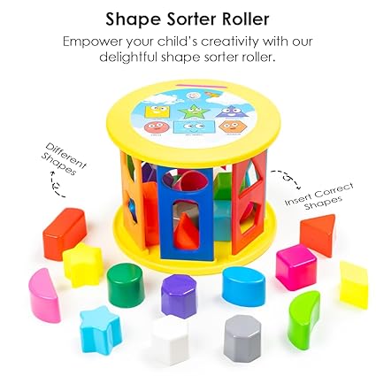 Buy Ratna's Shape Sorter Roller 2 In 1 Kids Activity Toys | 24 Pcs (12 Shapes In 12 Colors) Learning & Educational Toys For Toddlers (Multicolor)