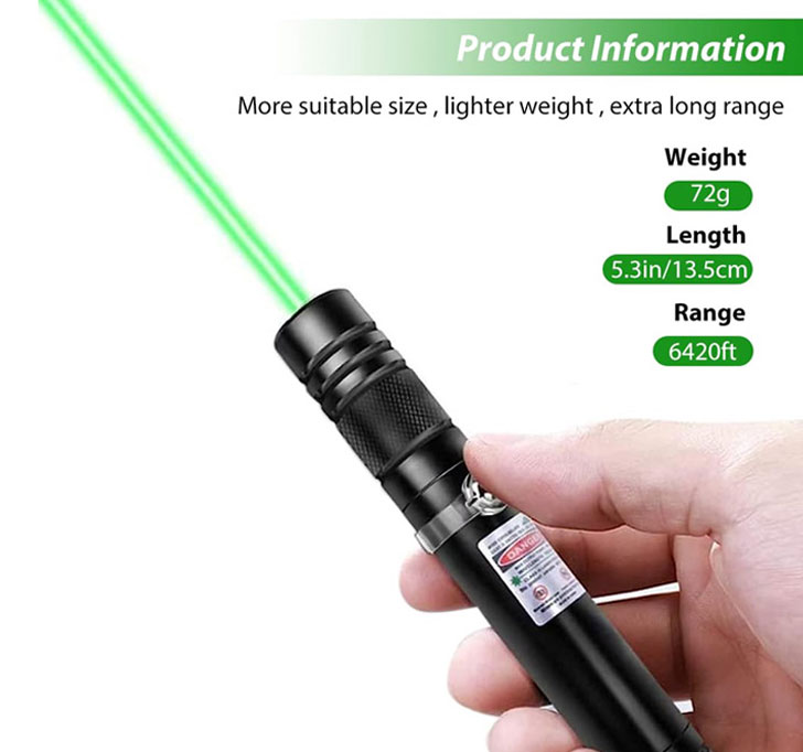 Buy Laser Light USB Rechargeable Green Laser Pointer, 2000 Metres Laser Pointer High Power Pen, Cat Laser Toy, Long Range Green Laser Pointer For Presentations, Stargazing, Hiking (Green Light)