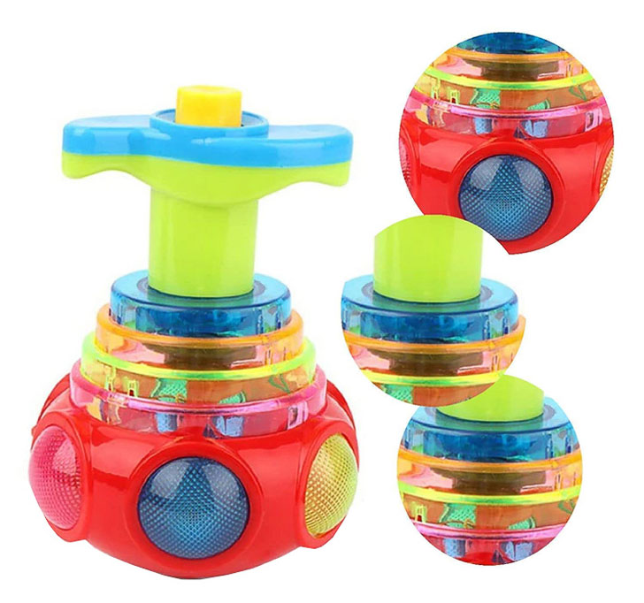 Buy Peg Top Lattoo Spinning Launcher Gyro Top With Flashing Led Light (Color May Vary)