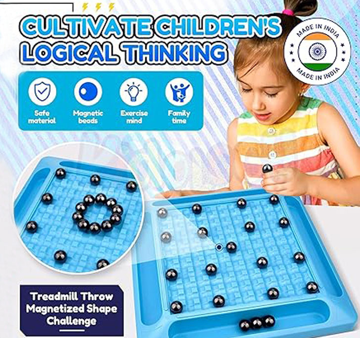 Buy Kidology Upgraded Magnetic Chess Toy With 20 Magnets | Family Fun & Strategy Board Game | Develop Intelligence | Party Game For Kids & Adults | Table Top Puzzle Game | Parent Child Interaction Toy