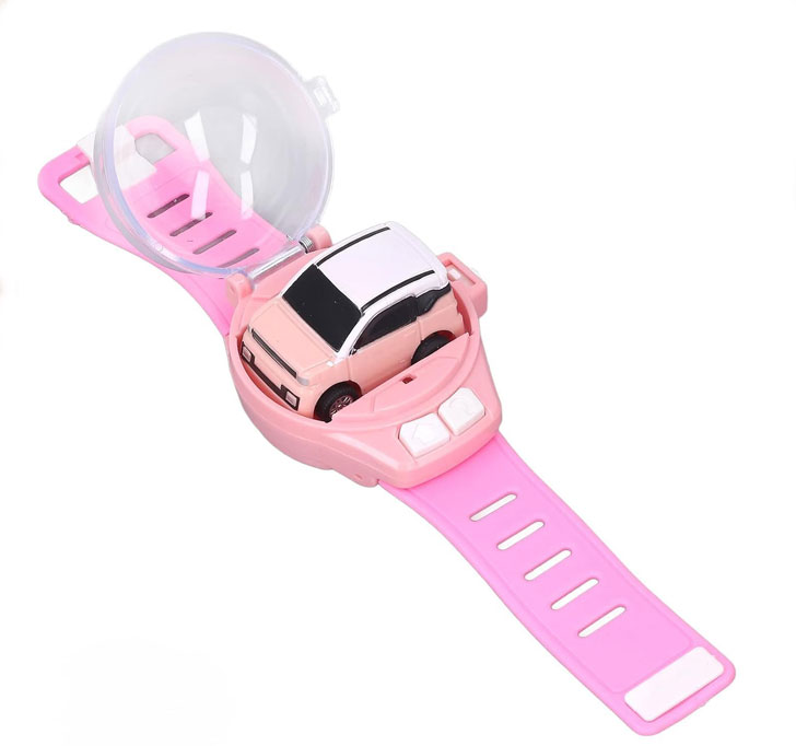 Buy Brand Conquer Mini Remote Control Car Watch Toys, Easy Control Safe 98.4ft Remote Control Distance Cute Wrist Racing Car Watch Silicone Strap With Dust Cover For Outdoor (SUV Pink)