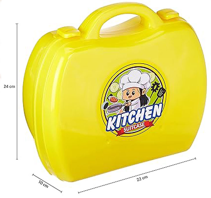 Buy Amazon Brand - Jam & Honey Kitchen Set For Kids | Pretend And Play Toy | Portable Suitcase With Realistic Cooking Toys | For Boys & Girls 2+ Years | Non-Toxic | 24 Pieces | Multicolour