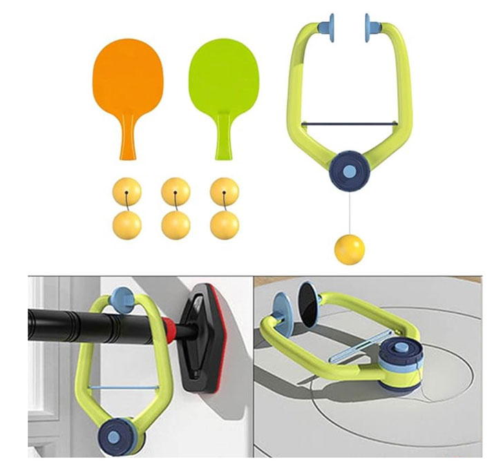 Buy Children's Indoor Hanging Table Tennis Training Device PingPong Trainer Parent Child Interaction Toy Exerciser For Door Frame Portable, With 6 Balls