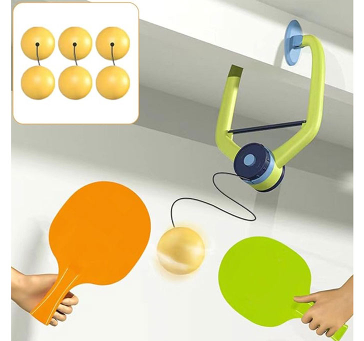 Buy Children's Indoor Hanging Table Tennis Training Device PingPong Trainer Parent Child Interaction Toy Exerciser For Door Frame Portable, With 6 Balls