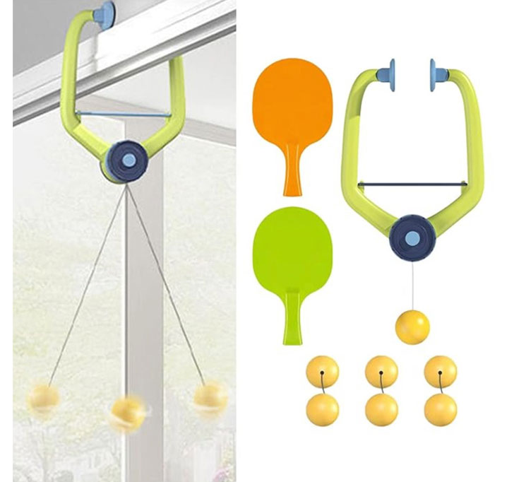 Buy Children's Indoor Hanging Table Tennis Training Device PingPong Trainer Parent Child Interaction Toy Exerciser For Door Frame Portable, With 6 Balls