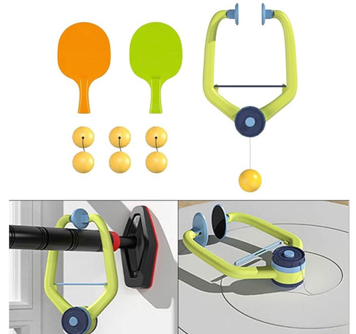 Buy Children's Indoor Hanging Table Tennis Training Device PingPong Trainer Parent Child Interaction Toy Exerciser For Door Frame Portable, With 6 Balls