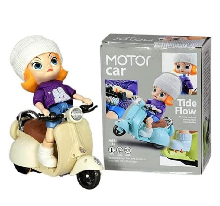 Buy AMAFLIP Motor Tide Flow Car-Kids Motor Scooter Musical Vehicle Toy - Stylish Look With Swing Action Stand Mode, 3rd Gear Dazzling Light, Character Standing 360Â° Rotation