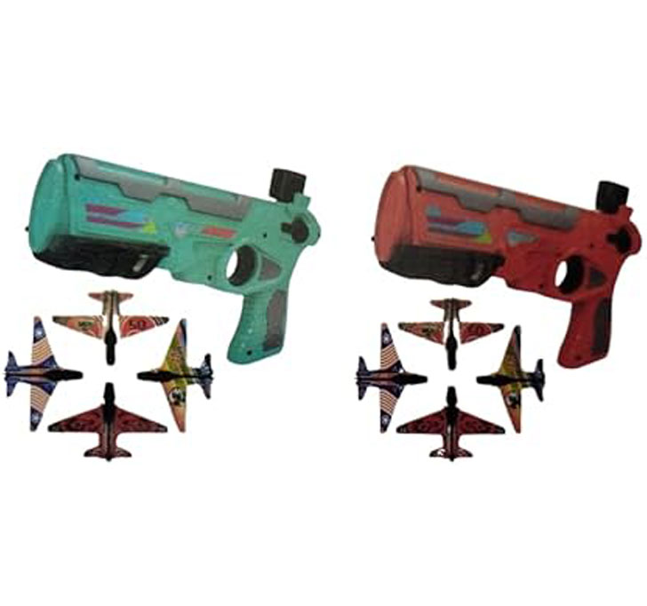 Buy Aeroplane Shooting Gun Toy For Kids | Combat Fighter | Multicolor | Combat Fighter Aeroplane Shooting Gun With 4 Planes, Ages 3+
