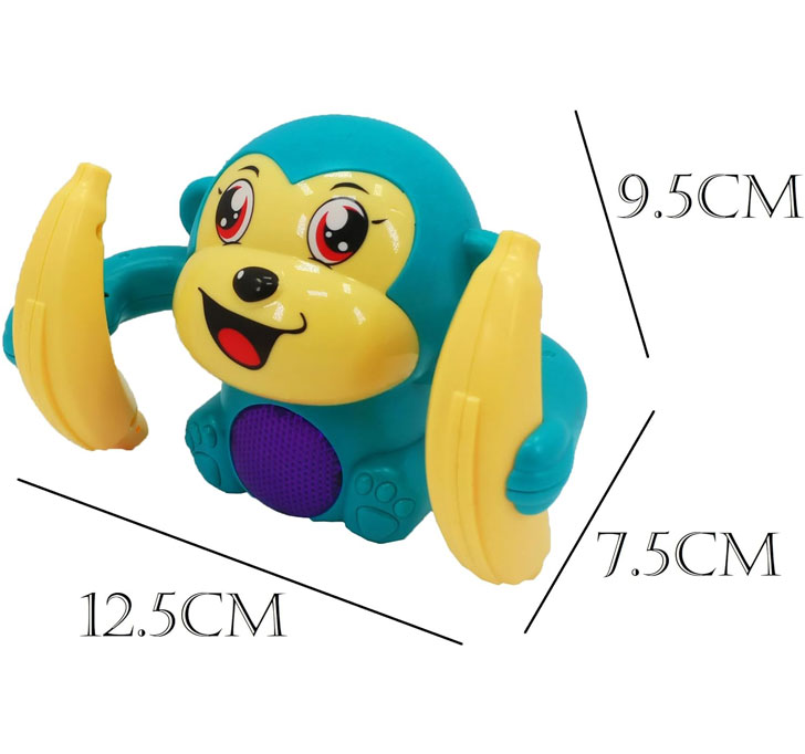 Buy SaleOn Monkey Toy Sensor On-Off Dancing Spinning Rolling Tumble Monkey Toys For Kids Banana Monkey With Light And Musical Battery Not Included, Multicolor