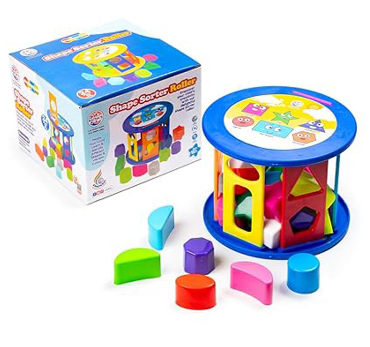 Buy Ratna's Shape Sorter Roller 2 In 1 Kids Activity Toys | 24 Pcs (12 Shapes In 12 Colors) Learning & Educational Toys For Toddlers (Multicolor)