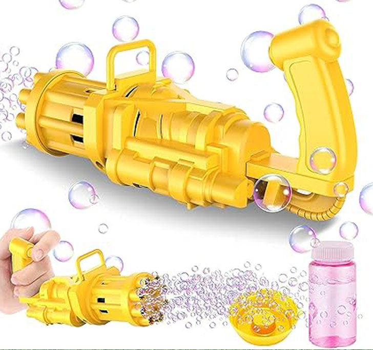 Buy Black Olive Bubble Gun For Kids (8 Hole Electric Gatling Bubble Gun For Kids With Soap Solution Indoor And Outdoor)