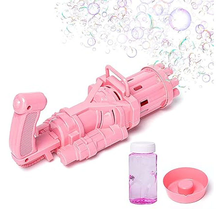 Buy Black Olive Bubble Gun For Kids (8 Hole Electric Gatling Bubble Gun For Kids With Soap Solution Indoor And Outdoor)