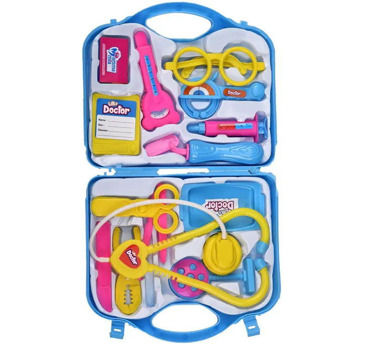 Buy Little Doctor Medical Play Set, Kids Pretend Doctor Kit With Stethoscope And Accessories, Blue Carrying Case