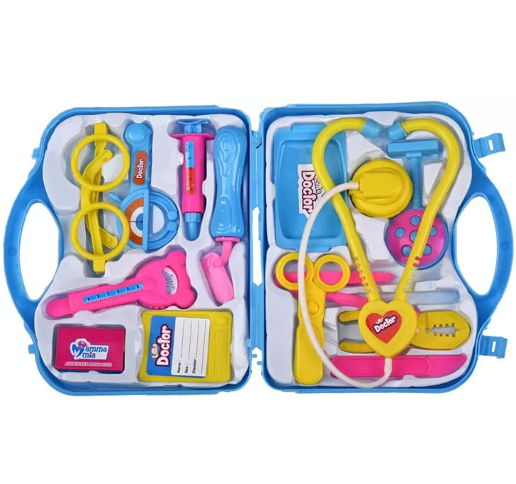 Buy Little Doctor Medical Play Set, Kids Pretend Doctor Kit With Stethoscope And Accessories, Blue Carrying Case