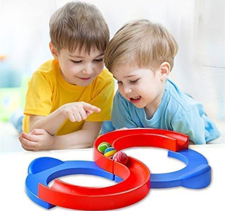 Buy M2K HUBÂ® 8 Shape Creative Track Toy, Balancing Track Toy Creative Track With 2 Bouncing Balls Indoor Games For Kids ( Multicolor )