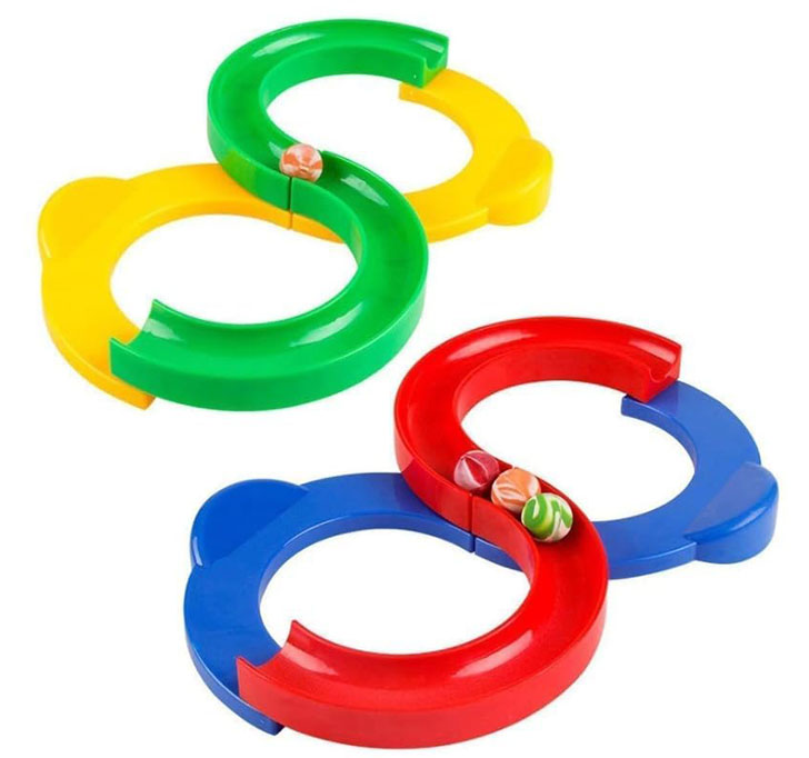 Buy M2K HUBÂ® 8 Shape Creative Track Toy, Balancing Track Toy Creative Track With 2 Bouncing Balls Indoor Games For Kids ( Multicolor )
