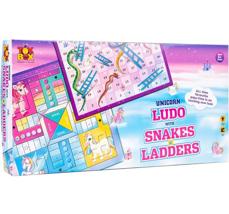 Buy Game Phactory Unicorn Ludo With Snakes And Ladder Board Game Family Games Collection Play Set (Multicolor)