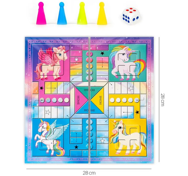 Buy Game Phactory Unicorn Ludo With Snakes And Ladder Board Game Family Games Collection Play Set (Multicolor)