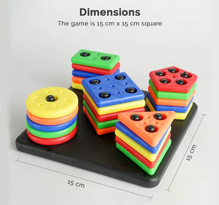 Buy Enorme Intellectual Learning Geometric Shape Stacker Matching Five Column Blocks Puzzle Shape Sorter Column Game Toy For Kids