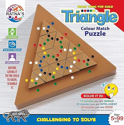 Buy RATNA'S Triangle Colour Match Puzzle, Challenging To Solve For Ages 5 To 99 Years
