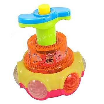 Buy Light Up Musical Spin Top Glow In The Dark Led Spinning Peg Top Party Favors Singing Musical Toy For Kids 3+,