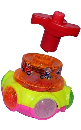 Buy Light Up Musical Spin Top Glow In The Dark Led Spinning Peg Top Party Favors Singing Musical Toy For Kids 3+,