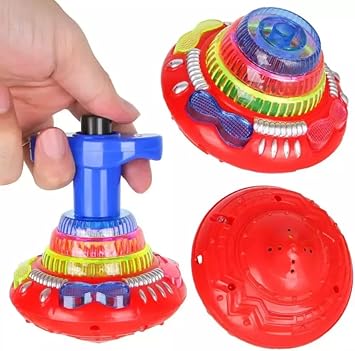 Buy Light Up Musical Spin Top Glow In The Dark Led Spinning Peg Top Party Favors Singing Musical Toy For Kids 3+,