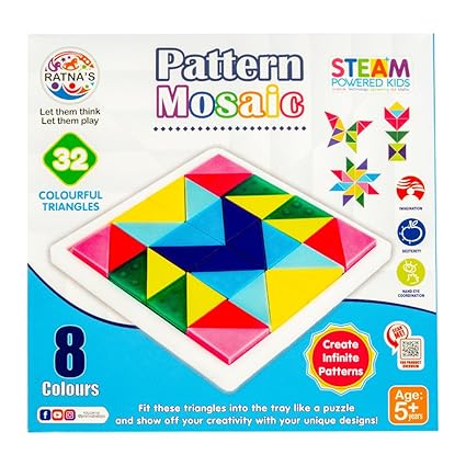 Buy RATNA'S Pattern Mosaic Containing 32 Colourful Triangles To Create Infinite Patterns For Kids 5+ Years