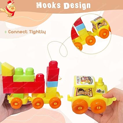 Buy FunBlast Train Engine Building Blocks For Kids - DIY Plastic Building Blocks For Kids Puzzle Games For Kids, Toys For Children Educational & Learning Toy For Kids, Girls & Boys (48 Pcs-Multicolor)