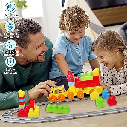 Buy FunBlast Train Engine Building Blocks For Kids - DIY Plastic Building Blocks For Kids Puzzle Games For Kids, Toys For Children Educational & Learning Toy For Kids, Girls & Boys (48 Pcs-Multicolor)