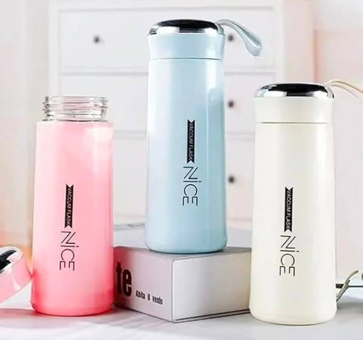 Buy NICE Glass Water Bottle 400ml For Adults Students Office Car Outdoor Gym (Assorted Color)