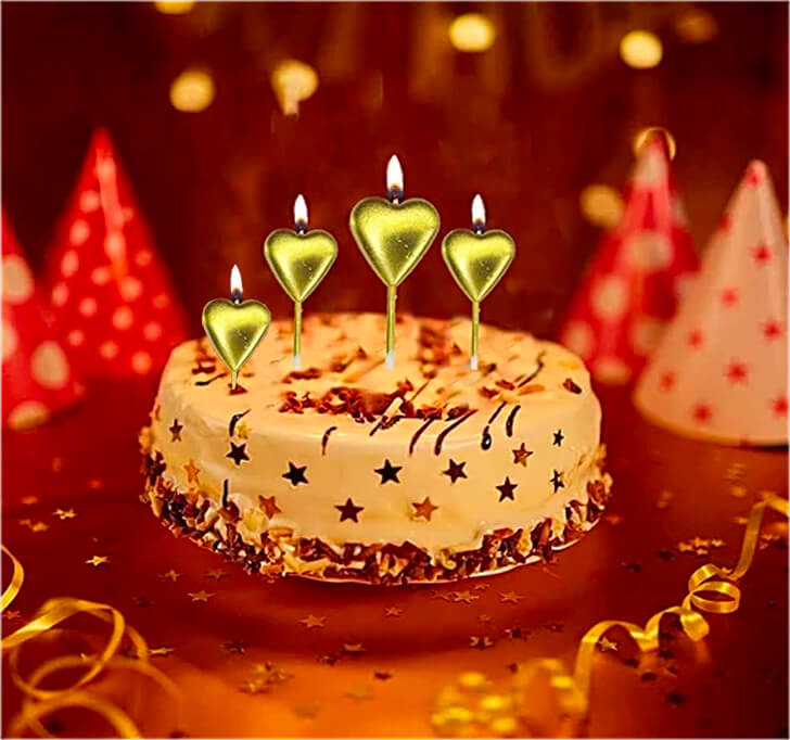 Buy Heart Golden Candles For Love, Birthday Cake Candles, Wedding/Party Supplies/Heart Themed Birthday Cake Candles Candle For Birthday DecorationHeart Candle/Golden Heart Candles For Love/Birthday Cake Candles, Wedding/Party Supplies/Heart Themed Birthday Ca