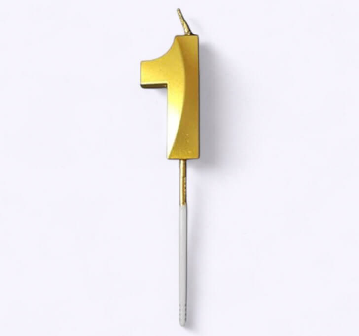 Buy 1 Number Golden Candle Cake Topper