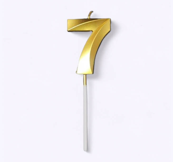 Buy 7 Number Golden Candle Cake Topper