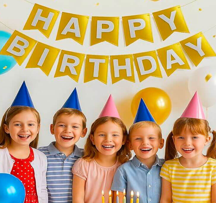Buy Happy Birthday Party Metallic Gold, Party Decorations Sign For Birthday Decor,Backdrop For Birthday Decoration Items For Kids & Adults