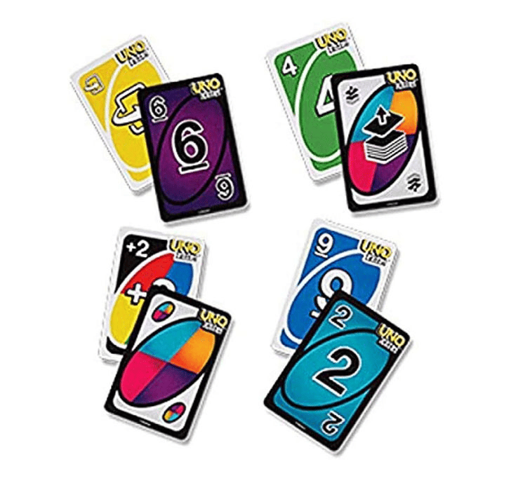Buy UNO Playing Card Game For 7 Yrs And Above For Adult, Set Of 108 Cards Kid Games U.n.o Flip Side Card Game, Multi Color
