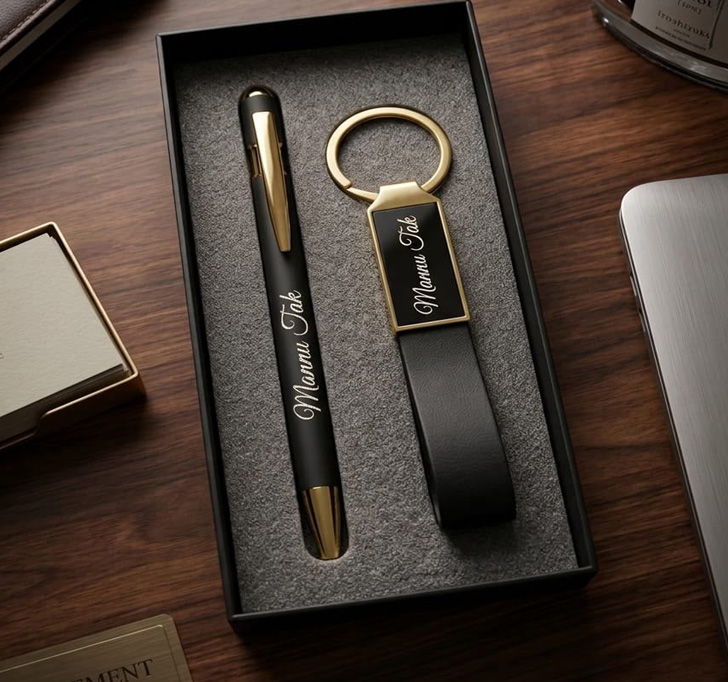 Buy 2-in-1 Premium Keychain And Pen Combo – Belt Mirror Gift Set